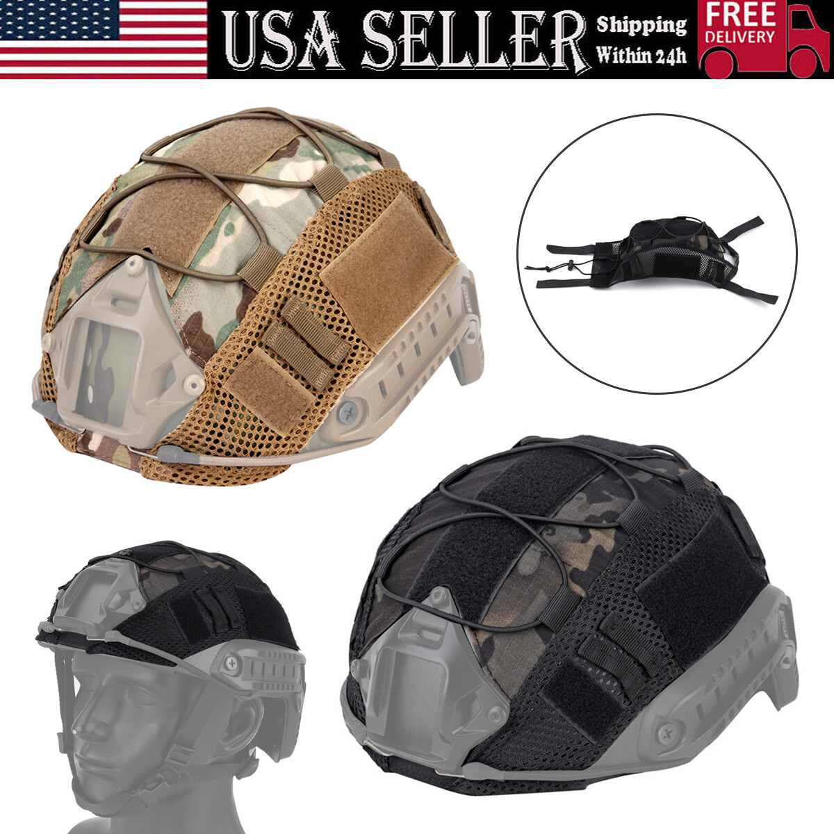 Tactical Army Helmet Cover for FAST Helmet Army Military Airsoft Headwear Cover