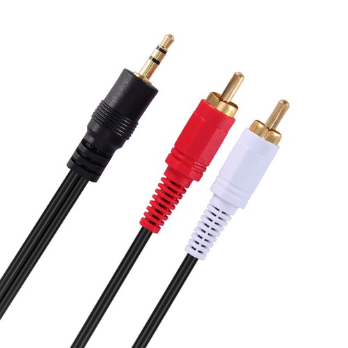 3.5mm Stereo Female Mini Jack to 2 Male RCA to Headphone Plug Adapter Y-Cable