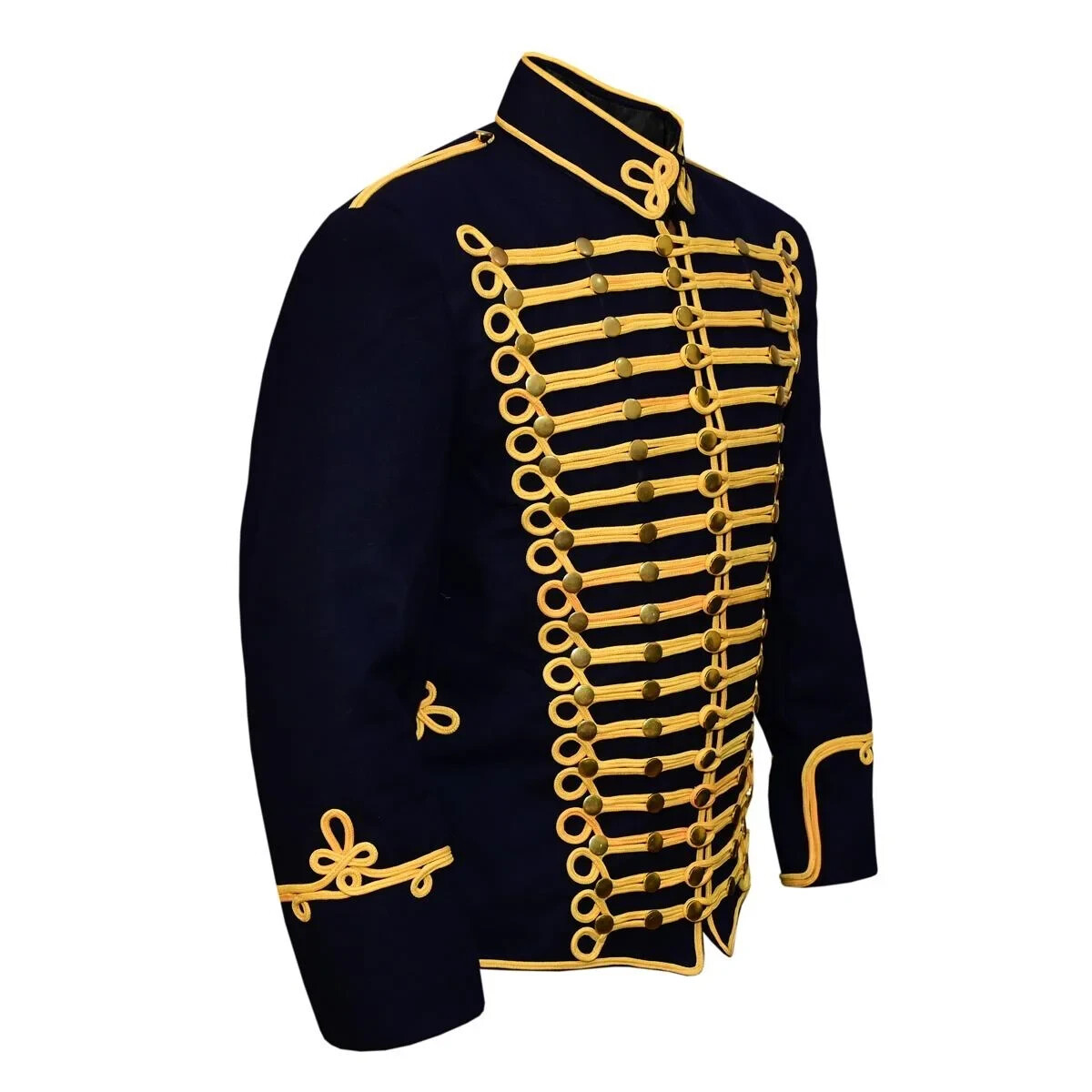 Pre-owned Handmade Black Hussar Marching Pipe Band Jacket Black Hussar Marching Pipe Band Jacket