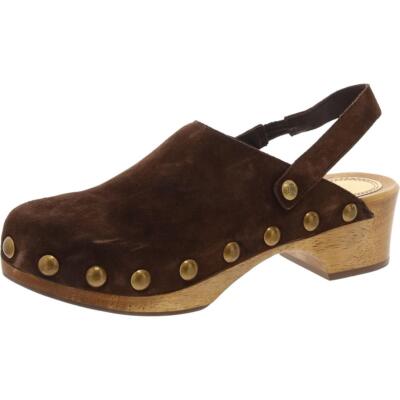 Tory Burch Womens blyth Brown Suede Studded Clogs 8.5 Medium (B,M) BHFO 5636