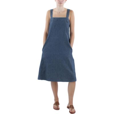 Женское синее платье-футляр А-силуэта из органического хлопка Eileen Fisher, L BHFO 5708