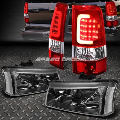 ЧЕРНАЯ ФАРА + ПРОЗРАЧНЫЙ УГОЛ + КРАСНЫЙ 3D ОПТИЧЕСКИЙ СВЕТОДИОДНЫЙ ЗАДНИЙ ФОНАРЬ ДЛЯ 03-07 SILVERADO