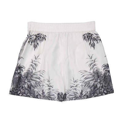 Pre-owned Burberry Ladies Deer Sketch Print Mulberry Silk Shorts, Brand Size 10 (us Size In Purple
