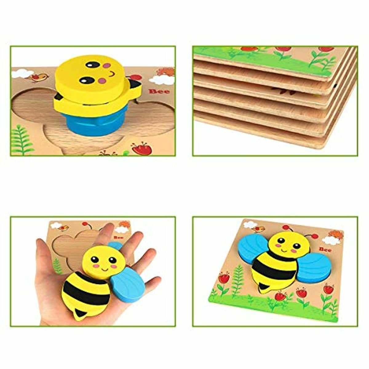 Jouet Bébé Puzzles en Bois, Jouets Montessori Enfant 2 3 4 Jouet Bébé Puzzles en Bois, Jouets Montessori Enfant 2 3 4