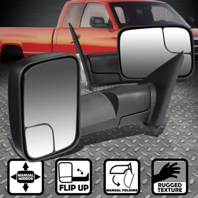 Для 02-09 Dodge Ram 1500-3500 Отрегулируйте складную пару буксировочных зеркал заднего вида