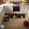 Artoid Mode Black I Hope You Brought Boos Spider Web Pumpkin Halloween Kitchen Mats Set of 2, Black Cat Home Decor Low-Profile Kitchen Rugs for Floor - 17x29 and 17x47 Inch