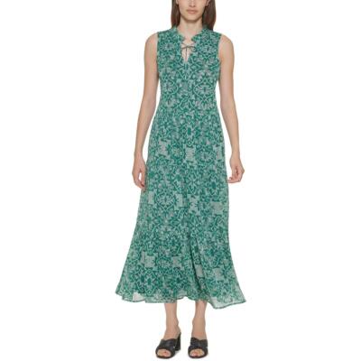 

Женское шифоновое платье макси с поясом и принтом Calvin Klein BHFO 5409, Зеленый