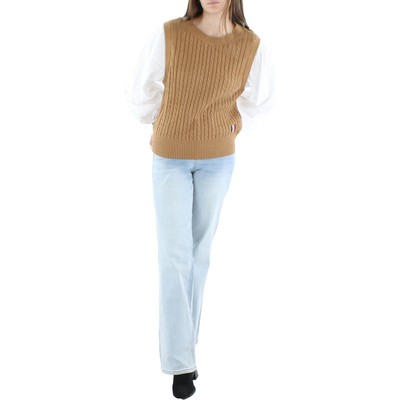 

Женский коричневый вязаный свитер с круглым вырезом Tommy Hilfiger  BHFO 6851, Tobacco brown