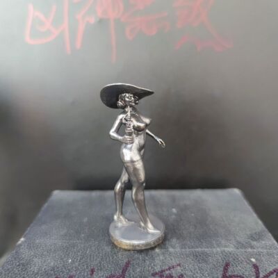 Antique Copper Vintage Noble Lady Female Body Art Temptation Statue Mens Gift