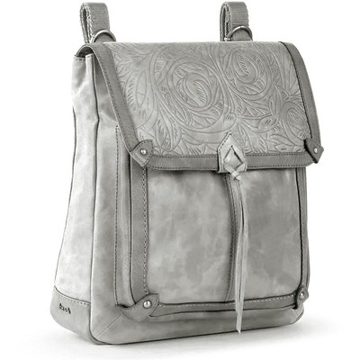 

Женский рюкзак Sak Ventura из серой кожи с тиснением, большой BHFO 7576, Ventura