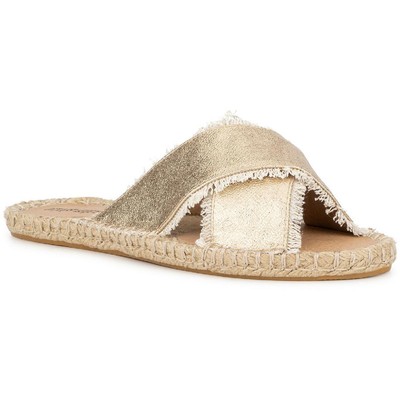 

Olivia Miller Женские сандалии Joseline Slip On Flat Dressy Slide Sandals Shoes BHFO 9192, Золотой, Joseline