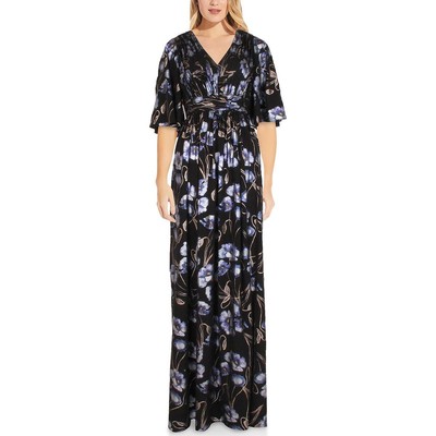 

Adrianna Papell Womens Metallic Long Formal Evening Dress Gown Petites BHFO 3303, Black multi