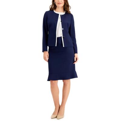 Le Suit Женская синяя юбка-карандаш длиной выше колена с воланами Petites 14P BHFO 5452