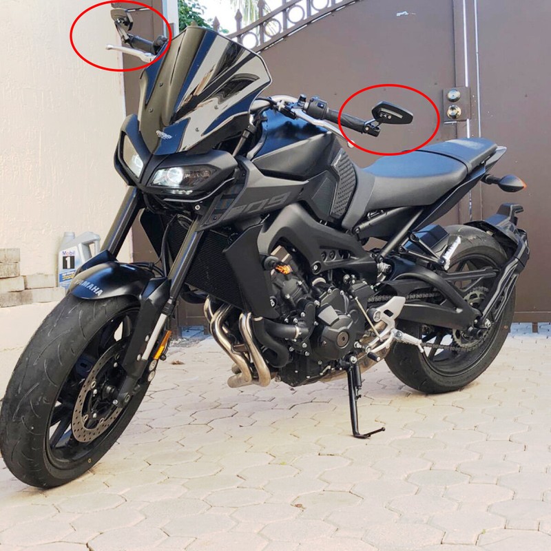 7/8" Motorcycle Bar End Mirrors Black For Yamaha FZ07 FZ09 MT07 MT09 MT03 MT10