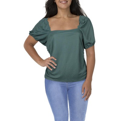 А теперь эта женская зеленая нарядная блузка-рубашка с оборками и 2X BHFO 8287