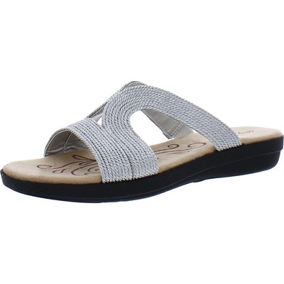

Комфортные сандалии на танкетке Easy Street Womens Nia Metallic Slip-On BHFO 7385, Серебряный, Nia