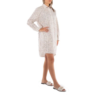 Pre-owned Max Mara Ladies White Bevanda Monogram Shirt Minidress