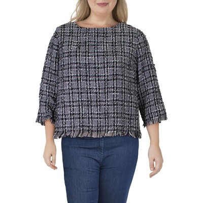 

Женская серая твидовая блузка с бахромой Anne Klein, размер  BHFO 3800, Zinc/anne black combo