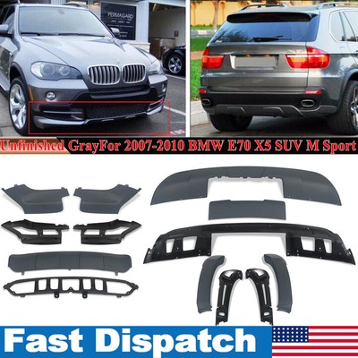 Body Kits Front Splitter+Rear Diffuser Lip For BMW E70 X5 SUV M Sport 2007-2010