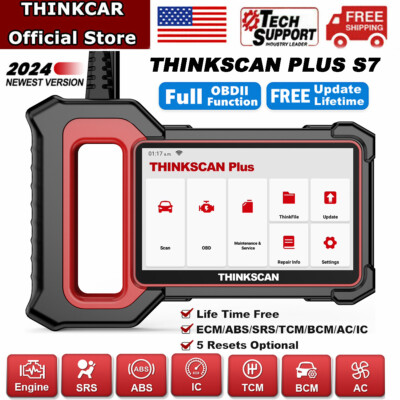 THINKSCAN Plus S7 OBD2 Auto Scanner Car Diagnostic Code Tool Engine ABS SRS TPMS