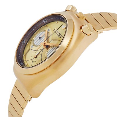 Pre-owned Citizen C-3po Star Wars Chronograph Quartz Gold Dial Men's Watch An3662-51w