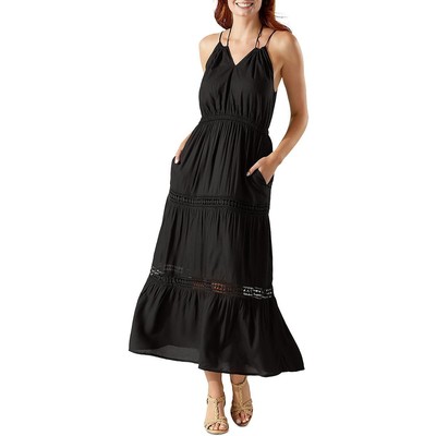 Женское черное макси-платье миди на бретельках от солнца Tommy Bahama S BHFO 2961