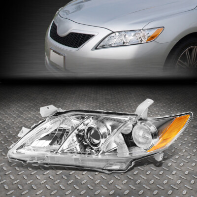 ДЛЯ 07-09 TOYOTA CAMRY OE STYLE ХРОМИРОВАННАЯ ФАРА ПРОЕКТОРА СО СТОРОНЫ ВОДИТЕЛЯ ЯНТАРНОГО ЦВЕТА