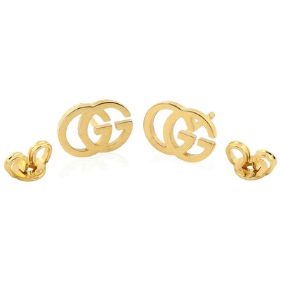 Pre-owned Gucci Icon Gg Tissue Stud Earrings In Yellow
