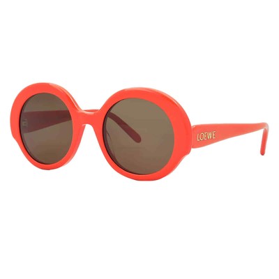 Pre-owned Loewe Brown Oval Ladies Sunglasses Lw40135i 42e 52 Lw40135i 42e 52