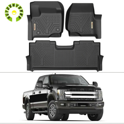 3D Car Floor Mats Liner for 2017-2024 Ford F-250 Super Duty Crew Cab All Weather