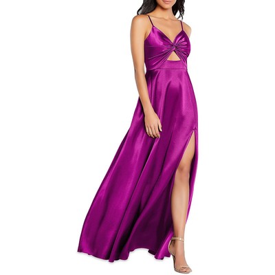 Женское атласное вечернее платье Aidan by Aidan Mattox из розового твиста спереди 0 BHFO 1214