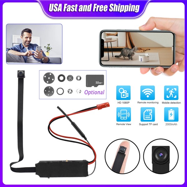 1080P Mini Tiny Spy Camera Module WiFi HD Hidden Home Security Nanny Cam DIY Cam