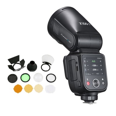 Flashpoint X100 TTL R2 On Camera Flash  Round Head Flash Accessory Kit - Canon