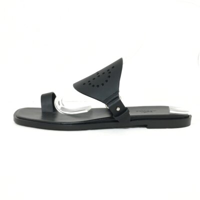 Auth HERMES Hera H232052Z 02350 Black Leather - Women's Sandals