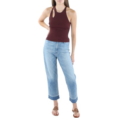 

Jonathan Simkhai Womens Marte Коричневая рубашка с вырезом и вырезом на бретельках  BHFO 5503, Mahogany