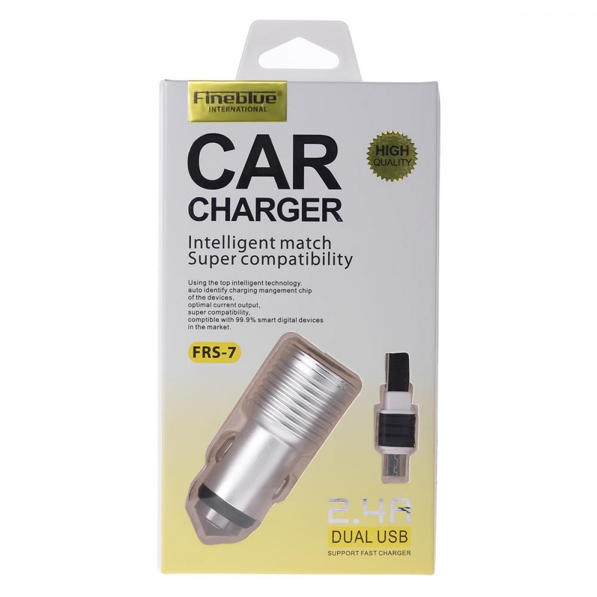 Alimentatore Caricabatterie Auto Dual Usb 2.4A Smartphone Fineblue FRS-7 Linq