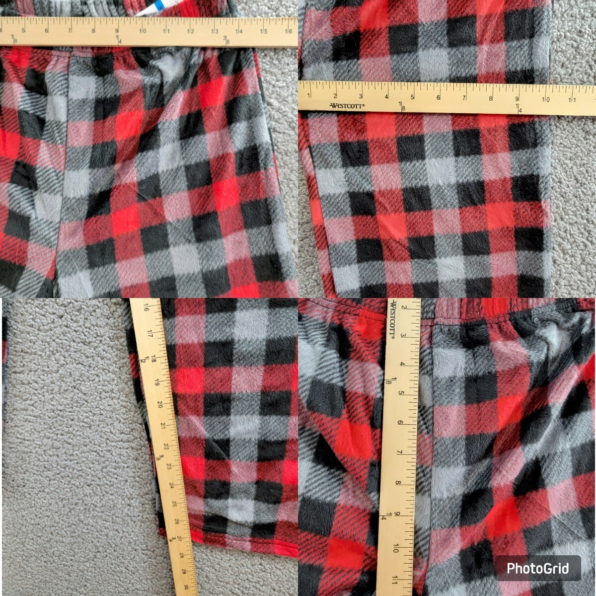 Max & Olivia Flannel Pajama Set Big Boys XL (16-18) Red Multi Plaid Button Front - Picture 19 of 22