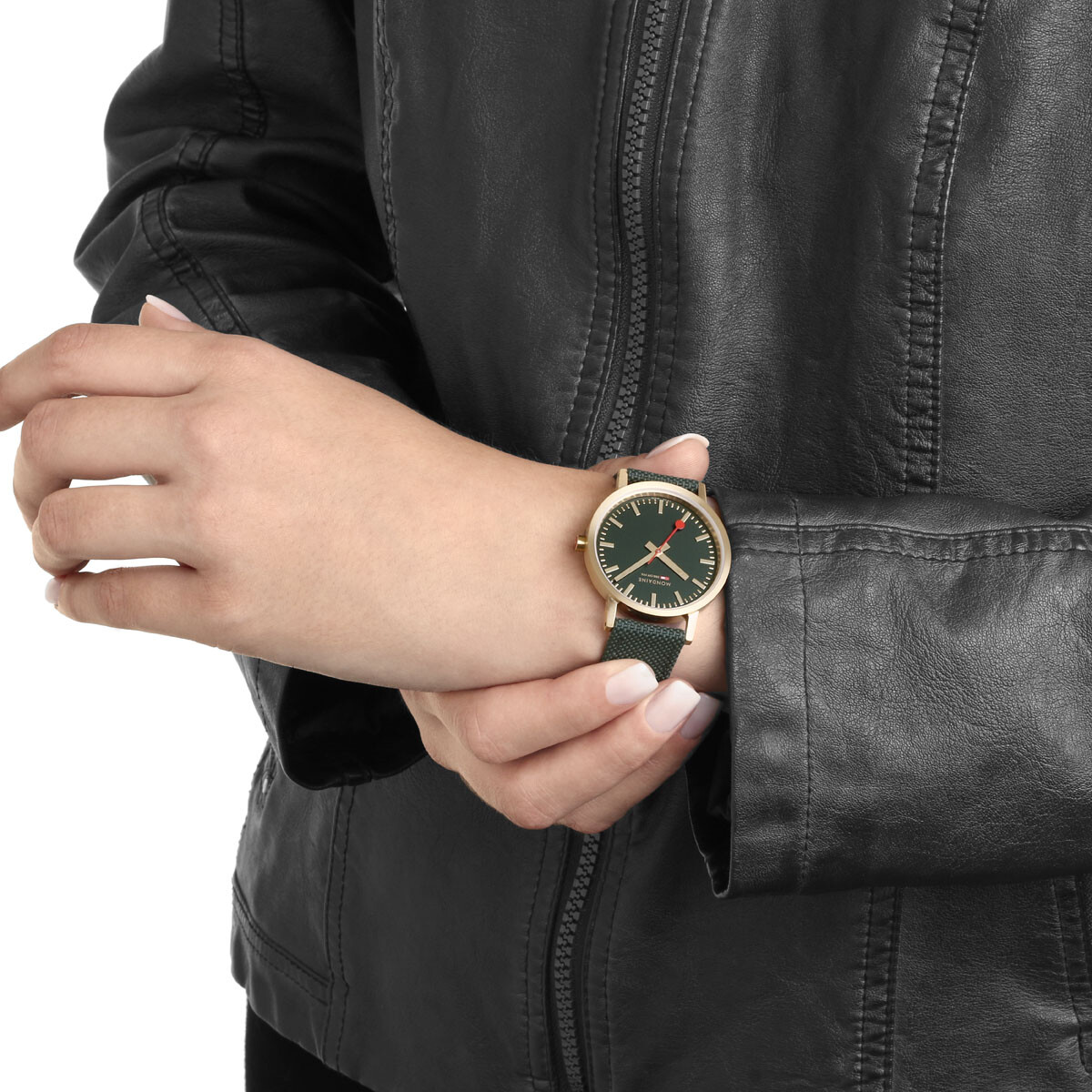 Pre-owned Mondaine Women's Watch Classic Wrist Watch 1 13/32in A660.30314.60sbs Textile