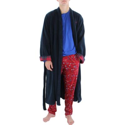 

Barbour Mens Soft Dressing Cotton Long Robe Loungewear BHFO 6462, Navy