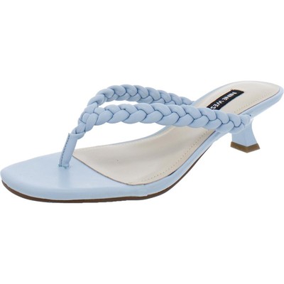 

Женские туфли Nine West Meka синие на каблуке 5,5 средний (B,M) BHFO 5038, Light blue texture, Meka