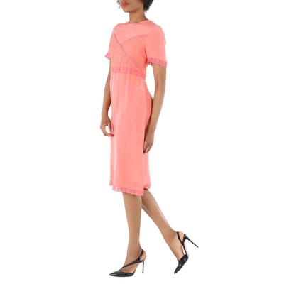 Pre-owned Burberry Silk Surplice Overlay Dress In Multicolor