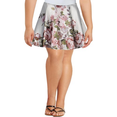 Женская атласная юбка трапециевидной формы с принтом цвета слоновой кости City Studio для юниорок 9 BHFO 2012