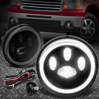 ДЛЯ 07-14 SIERRA 1500-3500 LED DRL HALO RING ПРОЕКТОР ПРОТИВОТУМАННЫХ ФАР + ПЕРЕКЛЮЧАТЕЛЬ ДЫМЧАТЫЙ