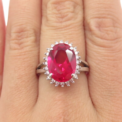 STERLING RUBY CHRON 美品 KARMA GORGEOUS 7 CT RUBY 925 STERLING SILVER RING SIZE 5-10 | eBay