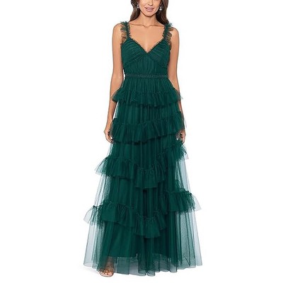 Betsy & Adam Womens Green Sleeveless Long Formal Evening Dress Gown 8 BHFO 5413