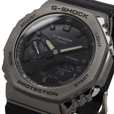 Pre-owned Casio G-shock Metal Covered Gm-2100bb-1a Men's Ana-digi Watch Black