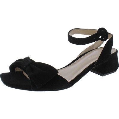 Женские черные кожаные туфли на блочном каблуке с бантом Pelle Moda 8.5 Medium (B,M) BHFO 3470