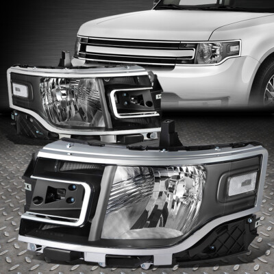 [СВЕТОДИОДНЫЙ БОКОВОЙ ГАБАРИТНЫЙ ФОНАРЬ] ДЛЯ 13-19 FORD FLEX ЧЕРНЫЙ КОРПУС ПРОЗРАЧНЫЕ УГЛОВЫЕ ФАРЫ