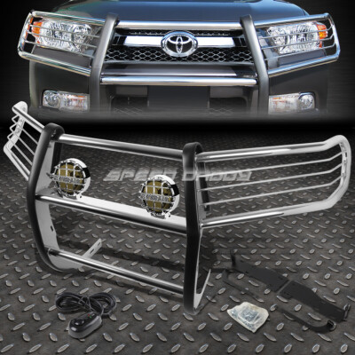 ХРОМИРОВАННАЯ РЕШЕТКА РАДИАТОРА + КРУГЛАЯ ДЫМЧАТАЯ ПРОТИВОТУМАННАЯ ФАРА ДЛЯ 10-13 TOYOTA 4RUNNER N280