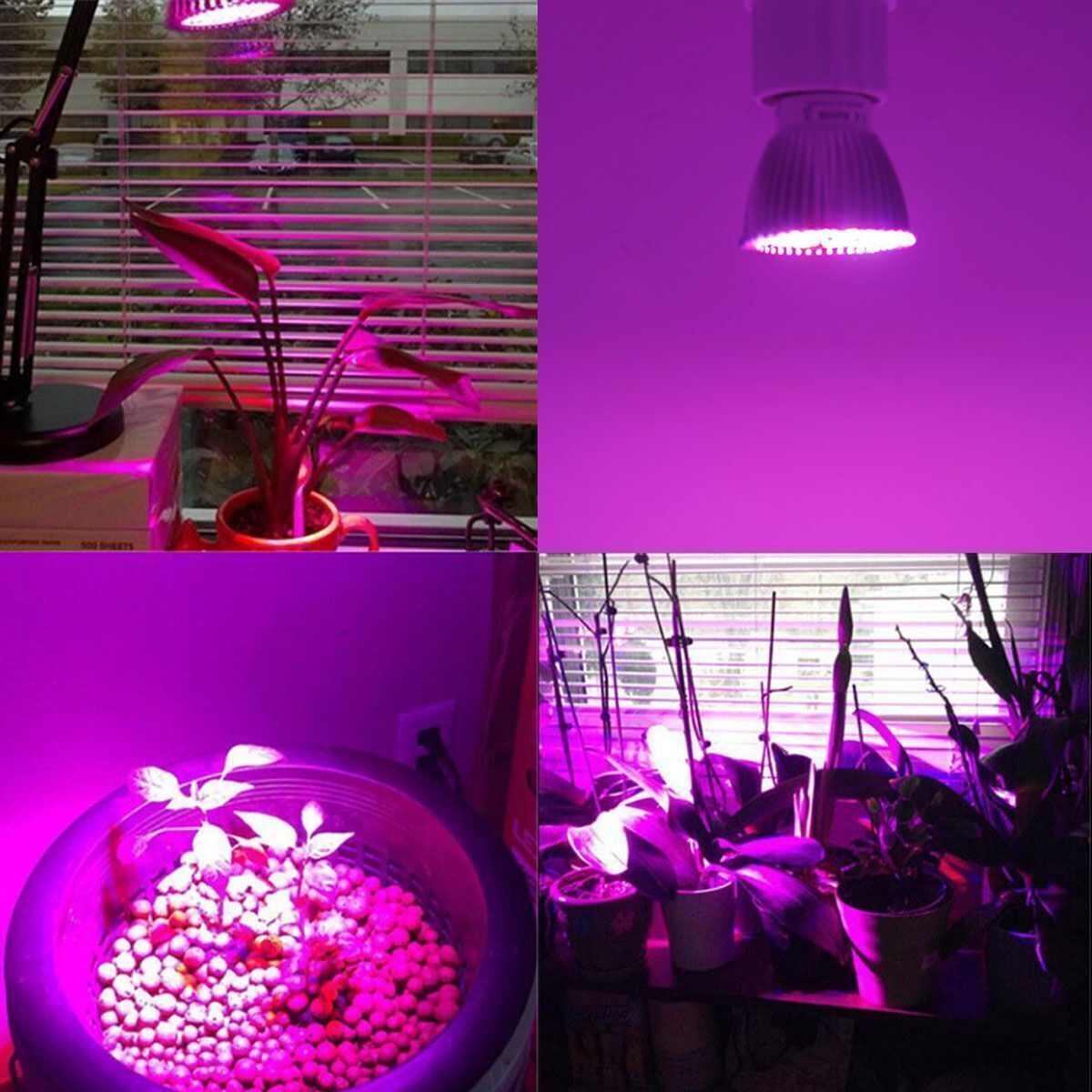 2pcs 100W Full Spectrum E27 LED Grow Light Bulb Lamp For Veg Bloom Plant Indoor